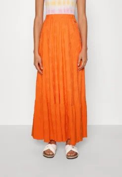 COLOURFUL REBEL Yui Broderie Maxi SkirtGonna LungaBright Orange Donna Gonne C5J21B00U-H11