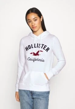 Hollister Co. Terry Tech CoreFelpa Con CappuccioWhite Donna Felpe H0421J03D-A11
