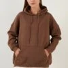 LELA Regular Fit - Felpa Con Cappuccio - Brown