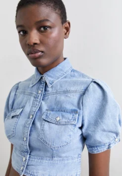 RE/DONE Midriff - Camicia - Blue Mist