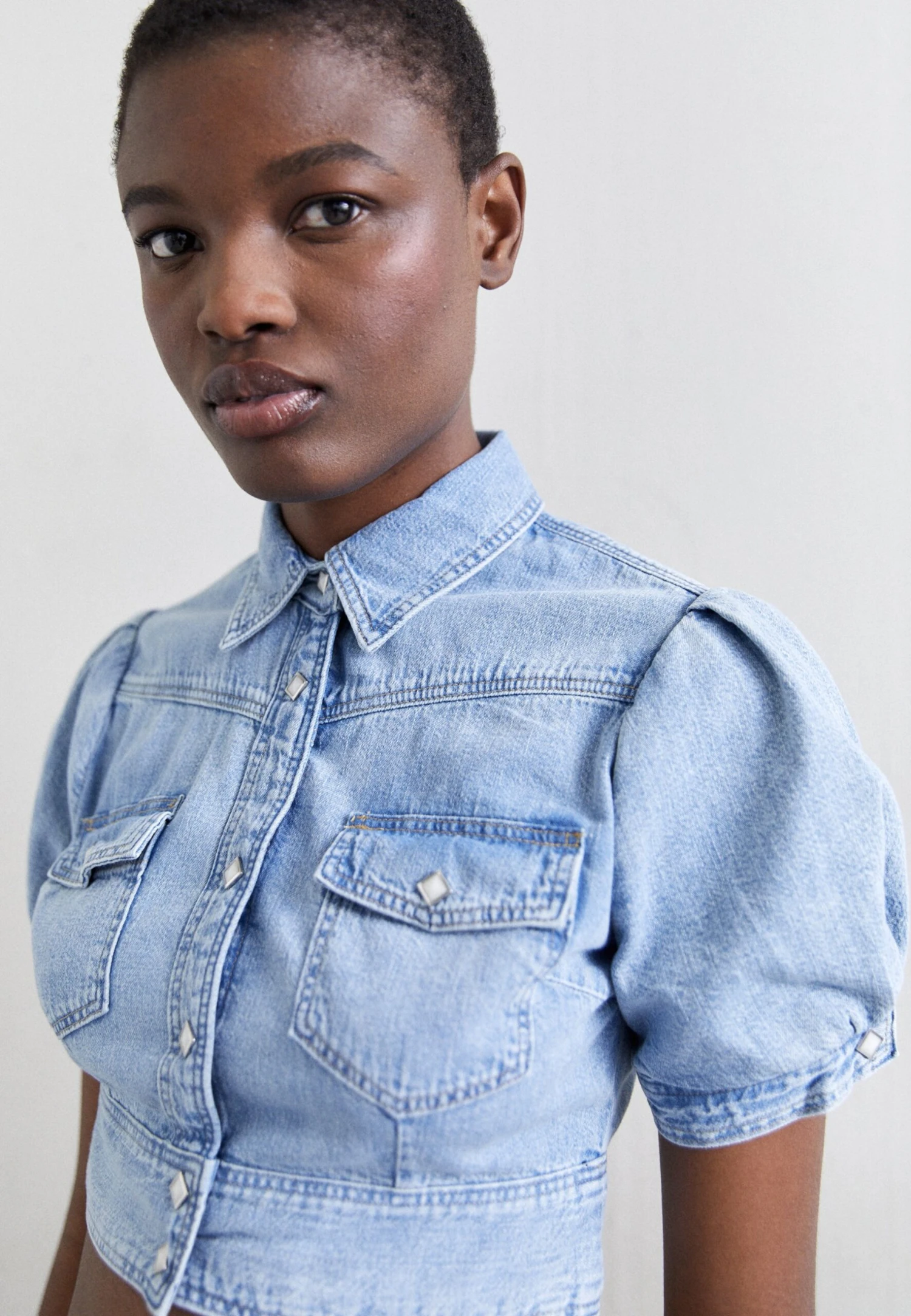 RE/DONE Midriff - Camicia - Blue Mist 1 RE/DONE Midriff - Camicia - Blue Mist