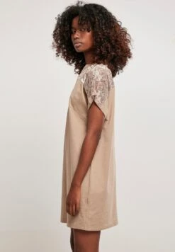 URBAN CLASSICS Ladies Lace Tee Dress - Vestito Estivo - Softtaupe -Vendite Next 679a3b8b969f42e9a1d6290f9e40fc23