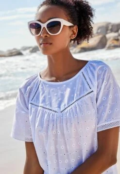 Next Short Sleeve Broderie T-ShirtCamicettaWhite Donna Camicie E Bluse NX321E1WB-A11 -Vendite Next 6e440b54820745b08b4f7f1859c445fe