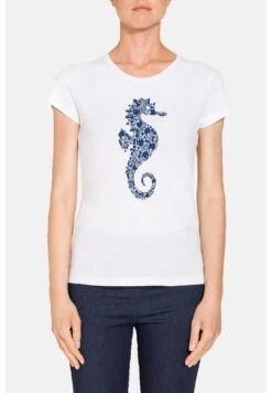 T-Shirt Con StampaBianco-Blu Royal Donna T-shirt E Top C4D21D009-A14