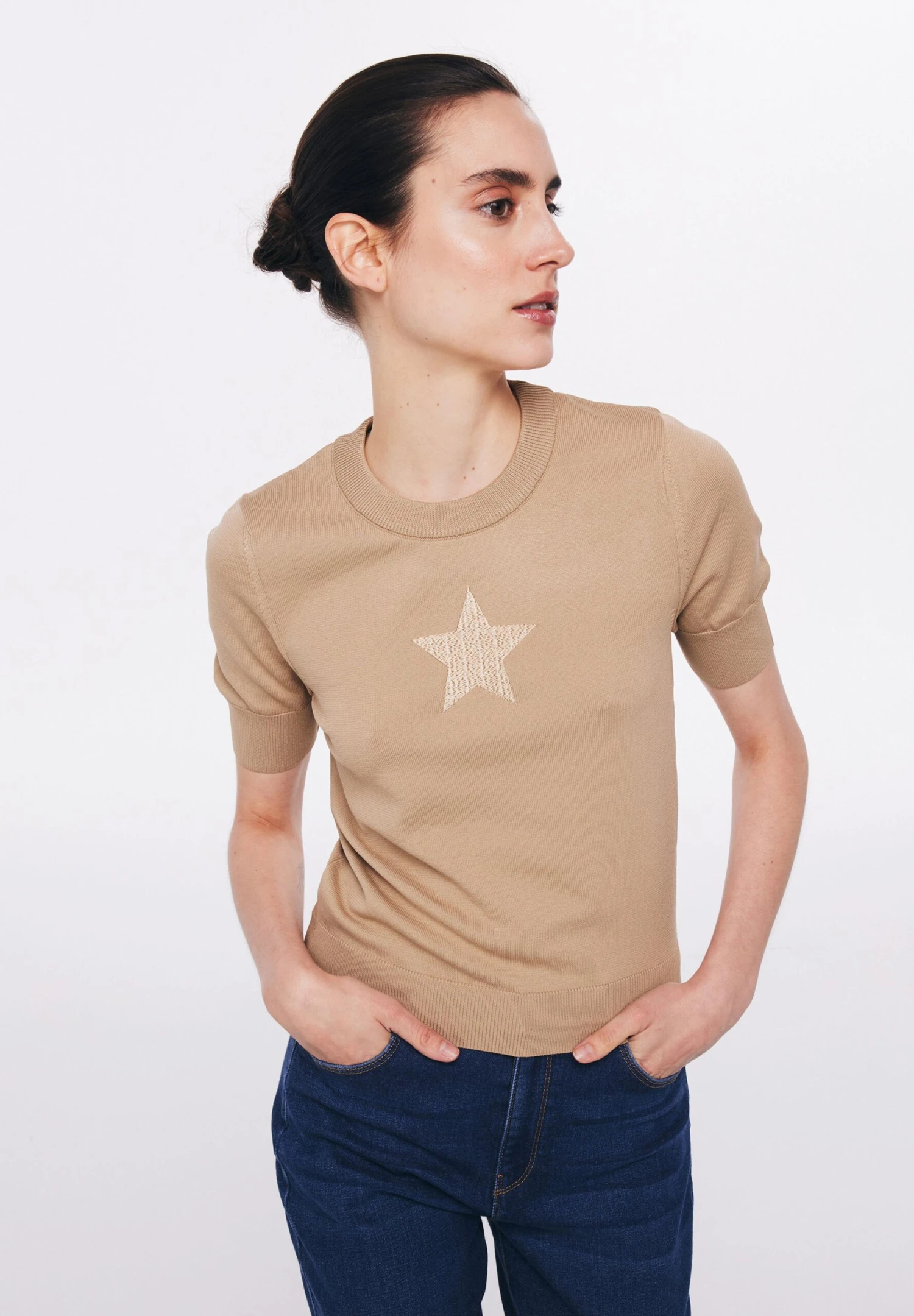 Twist Star Embroidered - T-Shirt Con Stampa - Camel 1 Twist Star Embroidered - T-Shirt Con Stampa - Camel