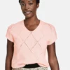 Gerry Weber Flauschiger KurzarmT-Shirt BasicPink Salt Melange Donna T-shirt E Top GW121I0GL-J11
