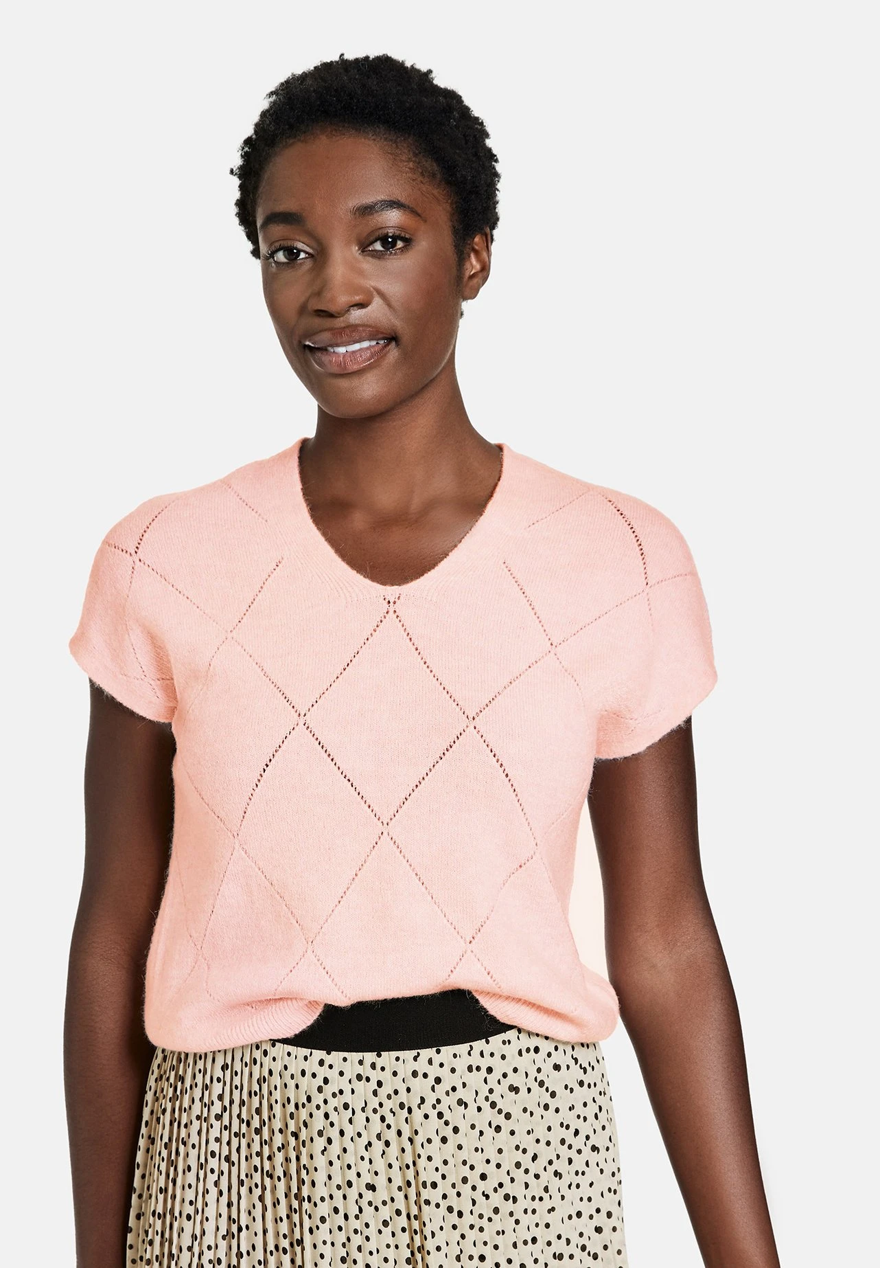 Gerry Weber Flauschiger KurzarmT-Shirt BasicPink Salt Melange Donna T-shirt E Top GW121I0GL-J11 1 Gerry Weber Flauschiger KurzarmT-Shirt BasicPink Salt Melange Donna T-shirt E Top GW121I0GL-J11