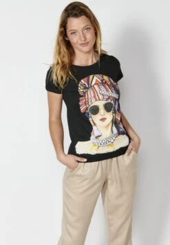 Koroshi Short SleeveT-Shirt Con StampaBlack Donna T-shirt E Top KOL21D07Y-Q11 14 Koroshi Short SleeveT-Shirt Con StampaBlack Donna T-shirt E Top KOL21D07Y-Q11 -Vendite Next 7d37cbd663e3412d9b1f4c87326fc7cd
