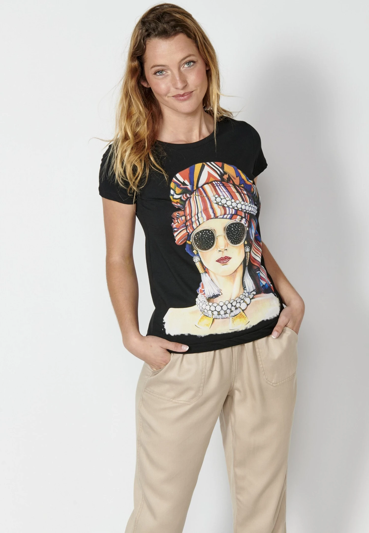 Koroshi Short SleeveT-Shirt Con StampaBlack Donna T-shirt E Top KOL21D07Y-Q11 7 Koroshi Short SleeveT-Shirt Con StampaBlack Donna T-shirt E Top KOL21D07Y-Q11 - immagine 7