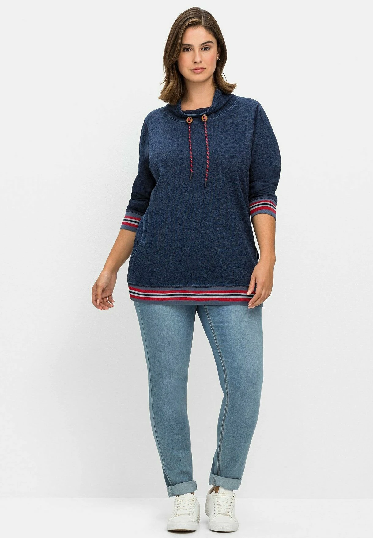 Sheego FelpaDark Blue Denim Donna Felpe SHI21J06E-K11 2 Sheego FelpaDark Blue Denim Donna Felpe SHI21J06E-K11 - immagine 2