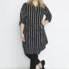 MilanaAbito A CamiciaBlack / Chalk Stripe Donna Vestiti KAN21C01Y-Q12