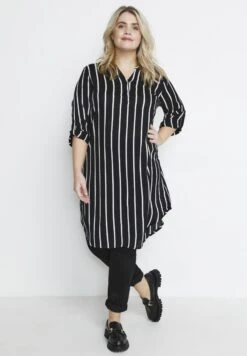 MilanaAbito A CamiciaBlack / Chalk Stripe Donna Vestiti KAN21C01Y-Q12