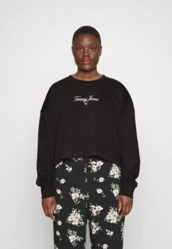 Tommy Jeans Curve Essential Logo CrewFelpaBlack Donna Felpe T2C21J00Z-Q11