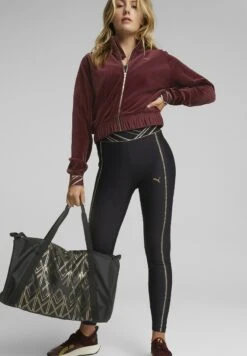 Puma Deco Glam Velour Full Zip - Felpa Con Zip - Aubergine