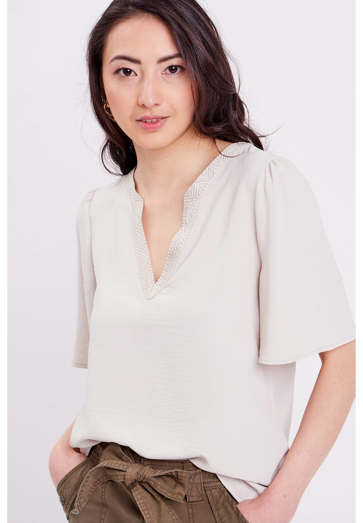 Kurzen ÄrmelnCamicettaSable Donna Camicie E Bluse C2P21E0BC-B11 4 Kurzen ÄrmelnCamicettaSable Donna Camicie E Bluse C2P21E0BC-B11 - immagine 4