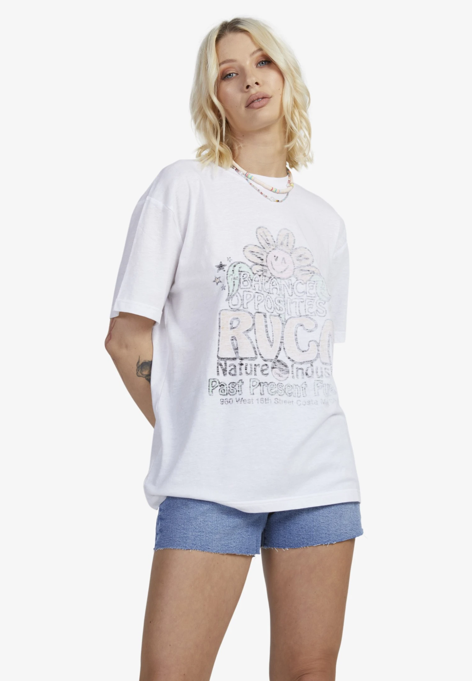 RVCA United Pops- T-Shirt Con Stampa - Wht 1 RVCA United Pops- T-Shirt Con Stampa - Wht