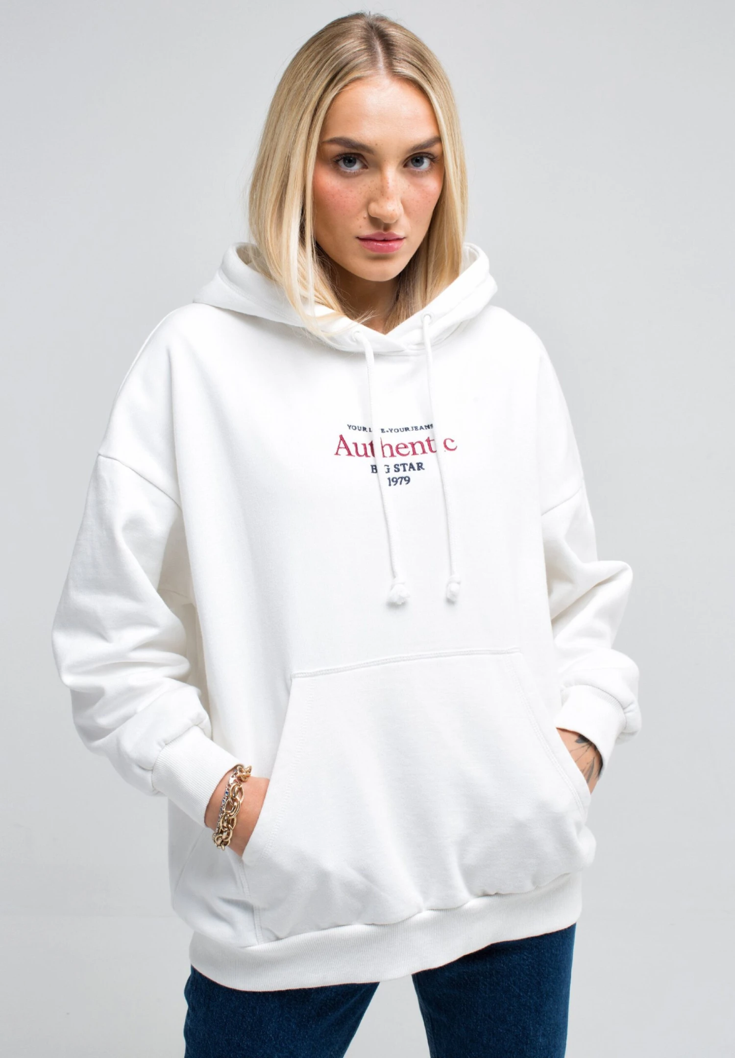 BIG STAR Gladdena - Felpa Con Cappuccio - Weiß 5 BIG STAR Gladdena - Felpa Con Cappuccio - Weiß - immagine 5