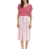 Tom Tailor BedruckterGonna A CampanaPink Tie Dye Stripe Donna Gonne TO221B0DO-J11