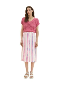 Tom Tailor BedruckterGonna A CampanaPink Tie Dye Stripe Donna Gonne TO221B0DO-J11