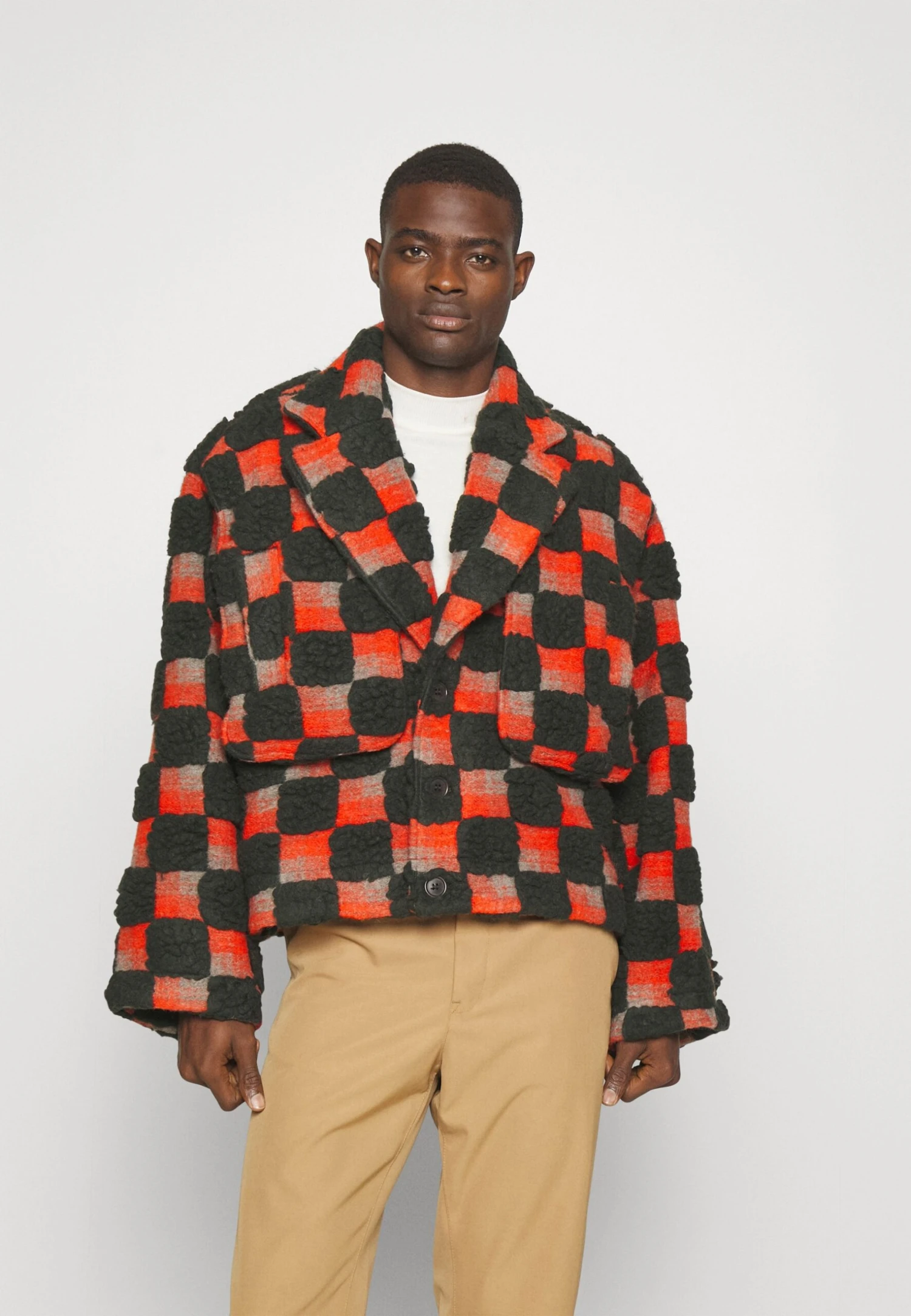 Henrik Vibskov Big Bag Jacket UnisexGiacca In PileGreen/Orange Donna Felpe HEN21000J-H11 1 Henrik Vibskov Big Bag Jacket UnisexGiacca In PileGreen/Orange Donna Felpe HEN21000J-H11