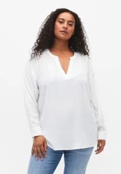 Zizzi Long-Sleeved With Lace DetailCamicettaBright White Donna Camicie E Bluse Z1721E2LZ-A11