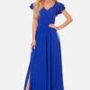 With Ruffles On The ShouldersVestito LungoRoyal Blue Donna Vestiti CBS21C01P-K11
