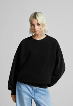 BERSHKA Oversized - Felpa - Black