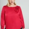 Rinascimento Curvy ConApplicateCamicettaFucsia Donna Camicie E Bluse RI821E05O-G11