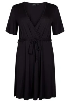 Zizzi Wrapin With Short SleevesVestito Di MaglinaBlack Donna Vestiti Z1721C1G9-Q11 -Vendite Next b21338793455463b856e461b3b3aa805