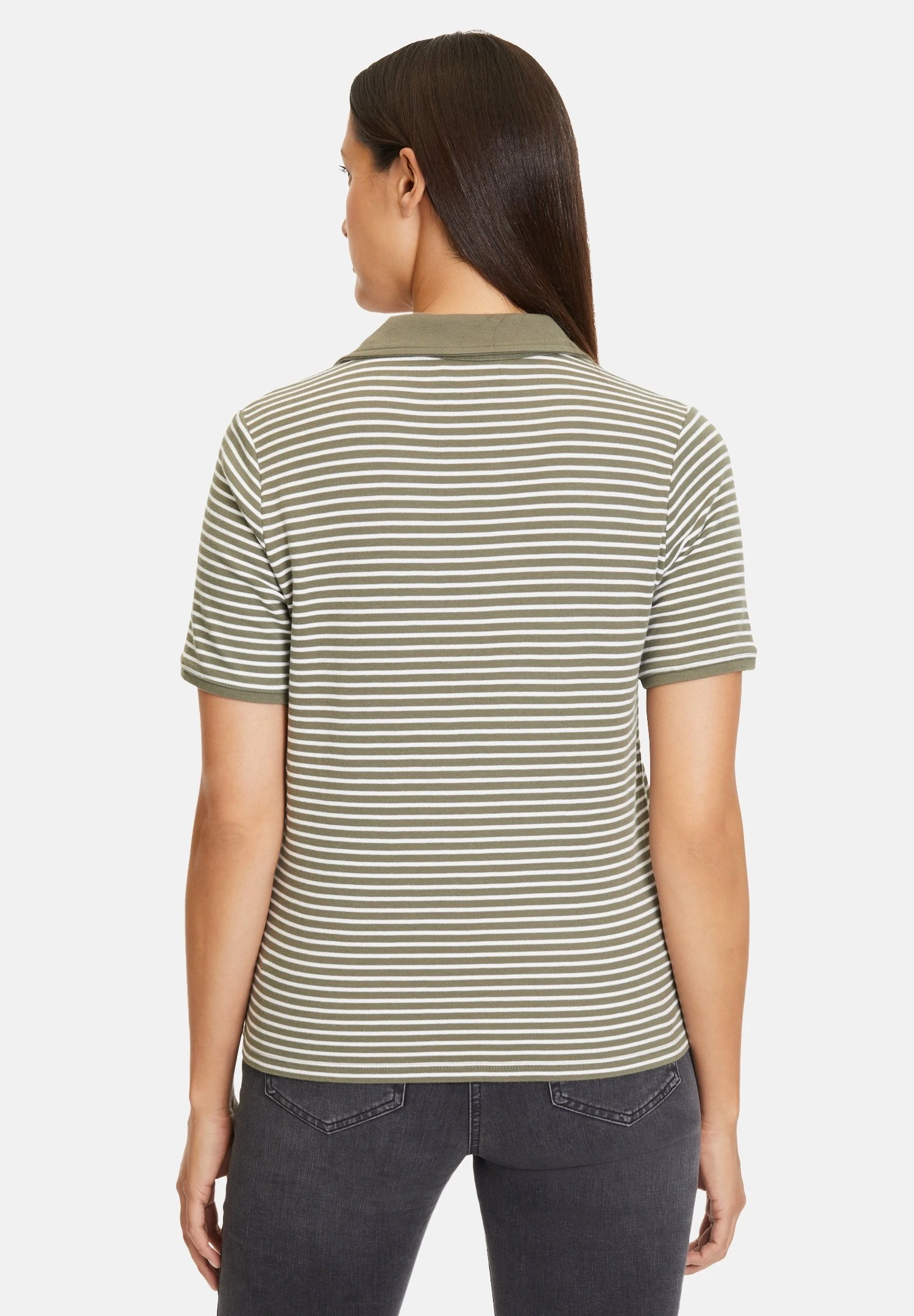 Betty Barclay Mit RingelPoloKhaki White Donna T-shirt E Top 2BE21D0XQ-M11 3 Betty Barclay Mit RingelPoloKhaki White Donna T-shirt E Top 2BE21D0XQ-M11 - immagine 3