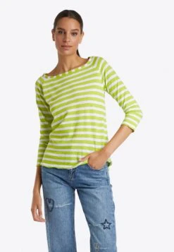 Prima pagina 11 Rich&royal Mit Streifen - Maglietta A Manica Lunga - Chartreuse