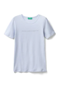 With Glitter Print LogoT-Shirt Con StampaBlue Donna T-shirt E Top 4BE21D0JL-K11