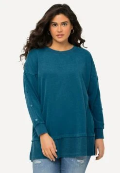 Ulla Popken Offenkantig Rundhals LangarmFelpaBlaugrün Donna Felpe UP121J0II-K11