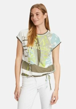 Betty Barclay Mit TunnelzugT-Shirt Con StampaKhaki White Donna T-shirt E Top 2BE21D0XZ-N11