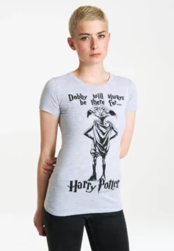 Logoshirt Dobby Will Always Be There ForT-Shirt Con StampaGrau-Meliert Donna T-shirt E Top S3421D027-C11