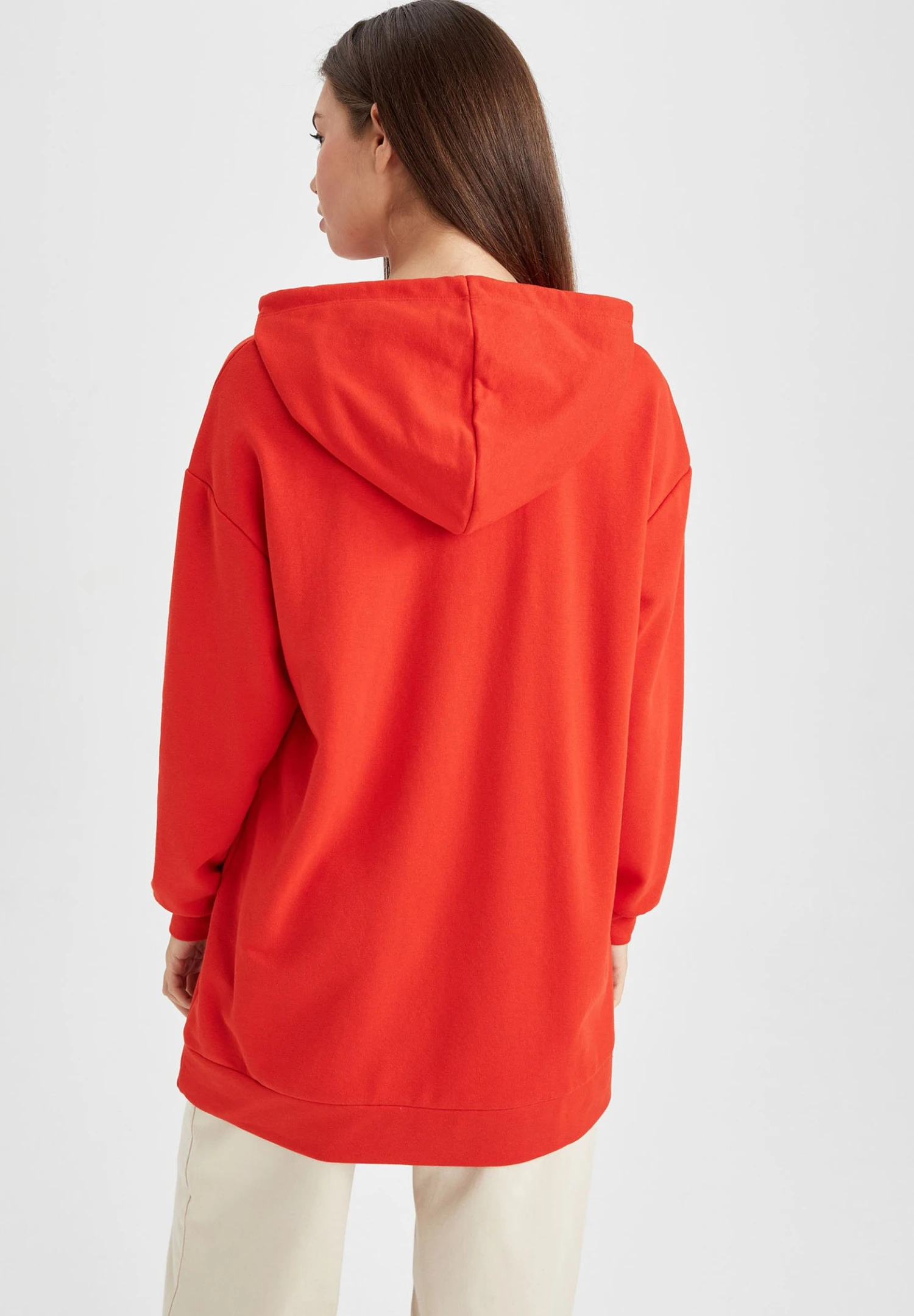 DeFacto Relax Fit- Felpa Con Cappuccio - Red 3 DeFacto Relax Fit- Felpa Con Cappuccio - Red - immagine 3