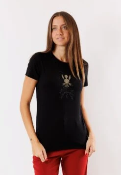 Patrizia Pepe Con LogoT-Shirt Con StampaNero Donna T-shirt E Top P1421D09Y-Q11