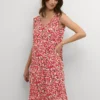Kaffe Alina LokiaVestito EstivoRed Flower Print Donna Vestiti KA321C0WX-G11