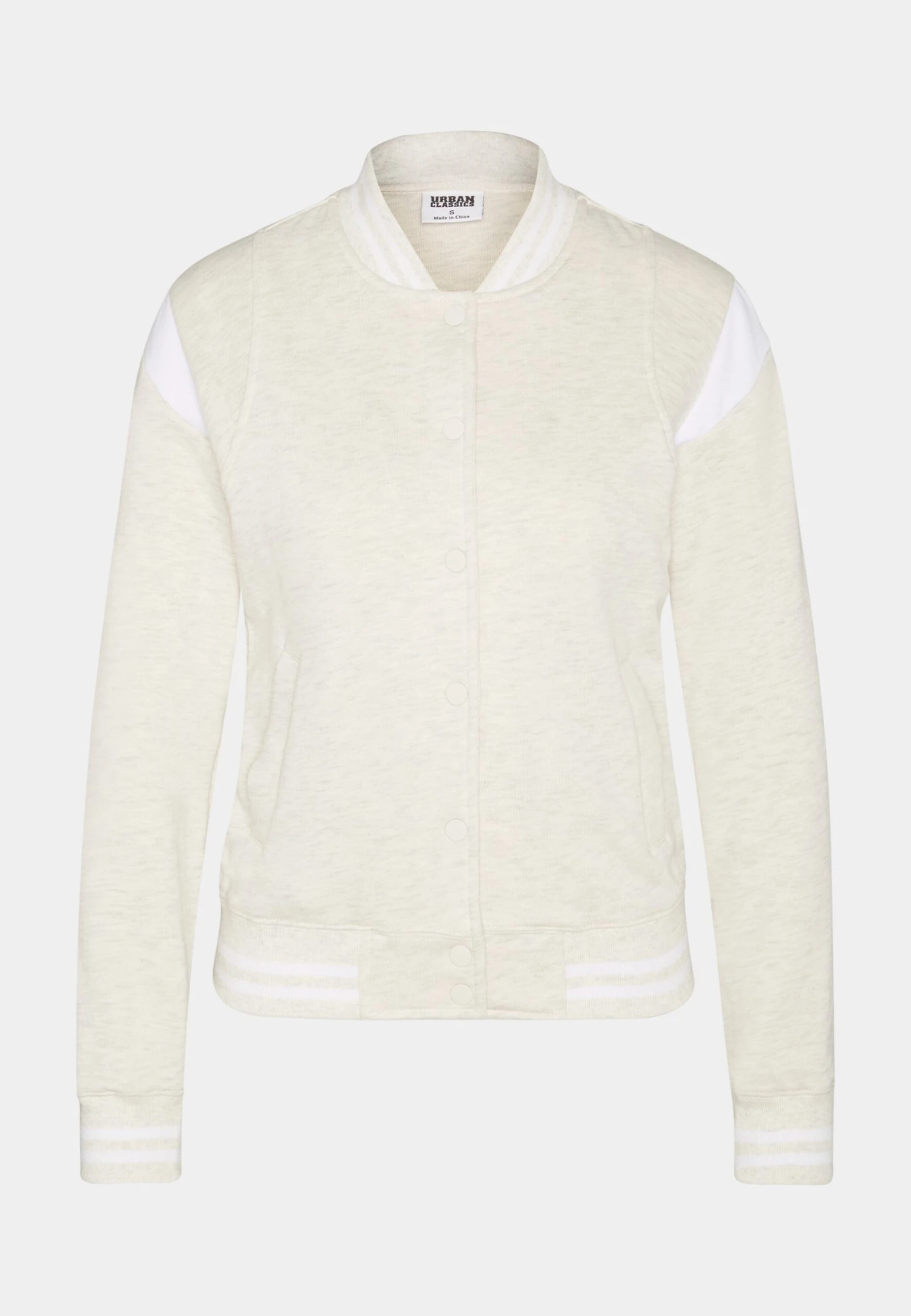 URBAN CLASSICS Ladies Inset College JacketFelpa Con ZipLightgrey/White Donna Felpe UR621J03F-C11 6 URBAN CLASSICS Ladies Inset College JacketFelpa Con ZipLightgrey/White Donna Felpe UR621J03F-C11 - immagine 6