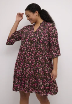 Kcmarca AmiVestito EstivoShoking Pink Flower Print Donna Vestiti KAN21C091-J11