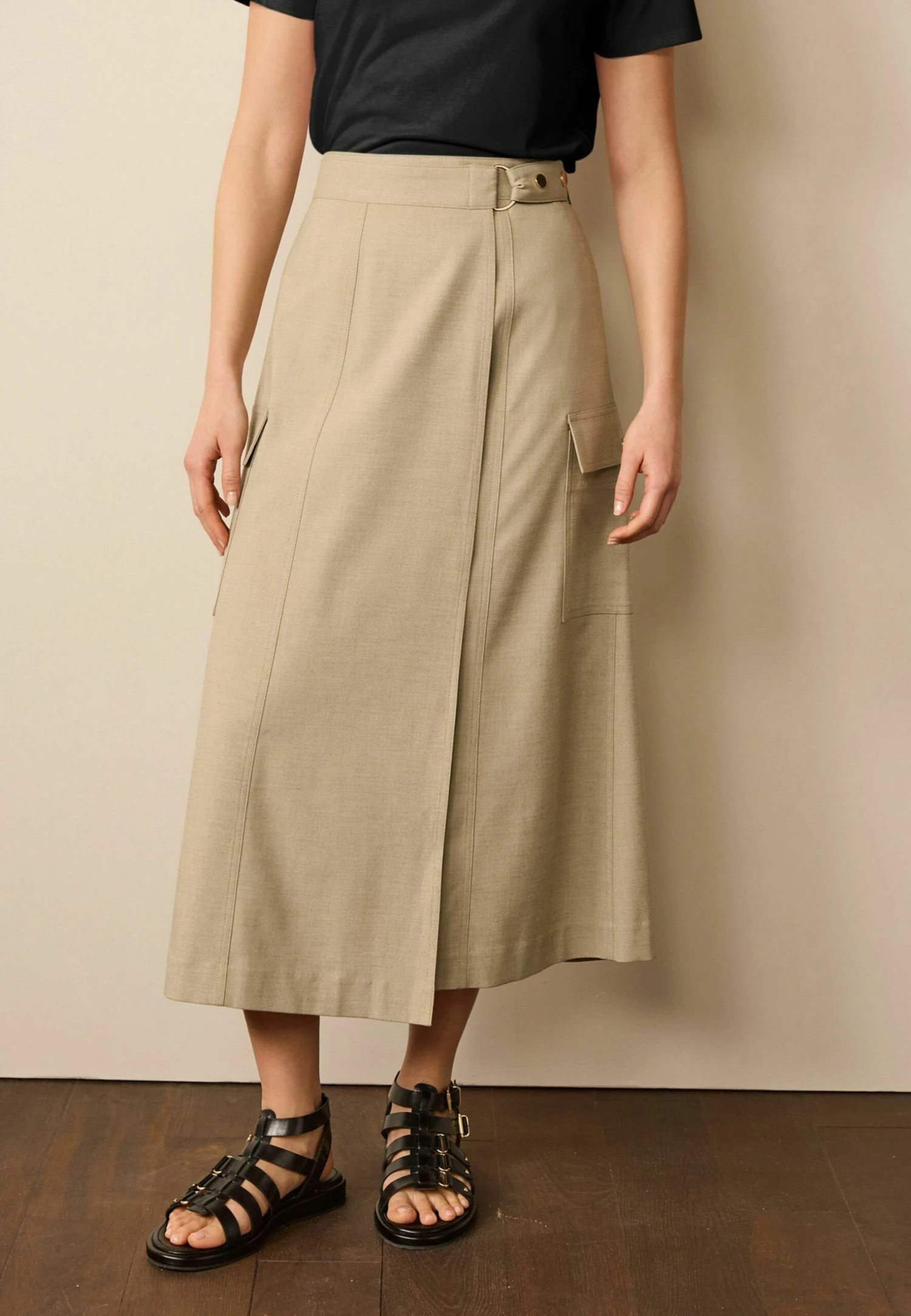 Next Tailored Utility Detail Midi Skirt - Gonna A Portafoglio - Natural 2 Next Tailored Utility Detail Midi Skirt - Gonna A Portafoglio - Natural - immagine 2