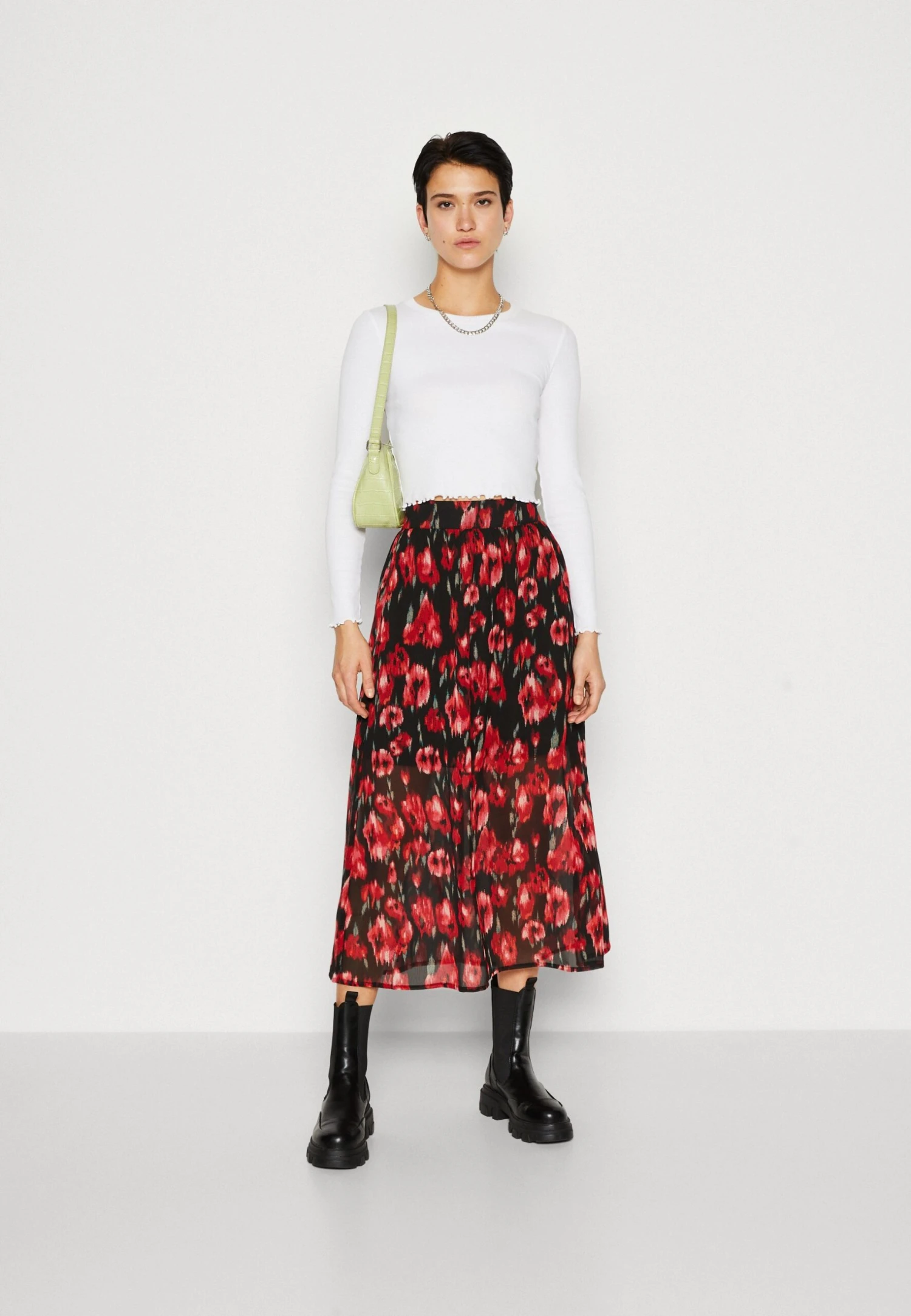ONLY Onlmarise Midi Skirt Gonna A CampanaRed Donna Gonne ON321B14R-G11 2 ONLY Onlmarise Midi Skirt Gonna A CampanaRed Donna Gonne ON321B14R-G11 - immagine 2