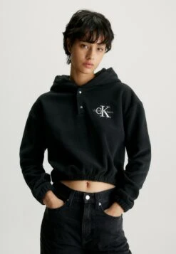 Calvin Klein Jeans Cropped SherpaFelpa In PileCk Black Donna Felpe C1821J0EQ-Q11