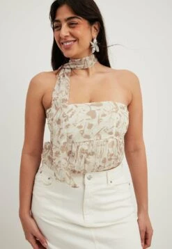 NA-KD Mit Schal-Detail - Top - Flower Melange