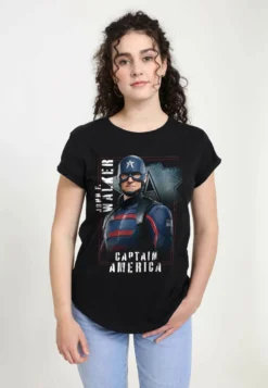 Marvel The Falcon And The Winter Soldier Walker HeroT-Shirt Con StampaBlack Donna T-shirt E Top H3A21E06L-Q11