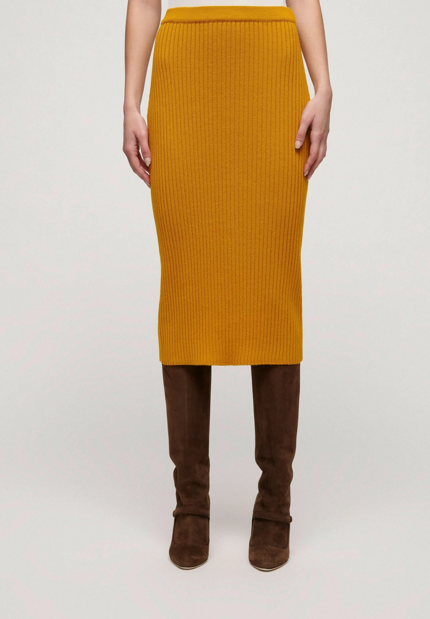 LUISA SPAGNOLI Melitene - Gonna A Tubino - Senape 1 LUISA SPAGNOLI Melitene - Gonna A Tubino - Senape