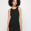 Rib Cutaway TankTopBlack Donna T-shirt E Top B3E21D00D-Q11