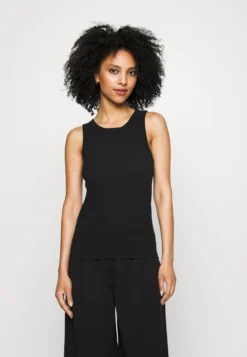 Rib Cutaway TankTopBlack Donna T-shirt E Top B3E21D00D-Q11
