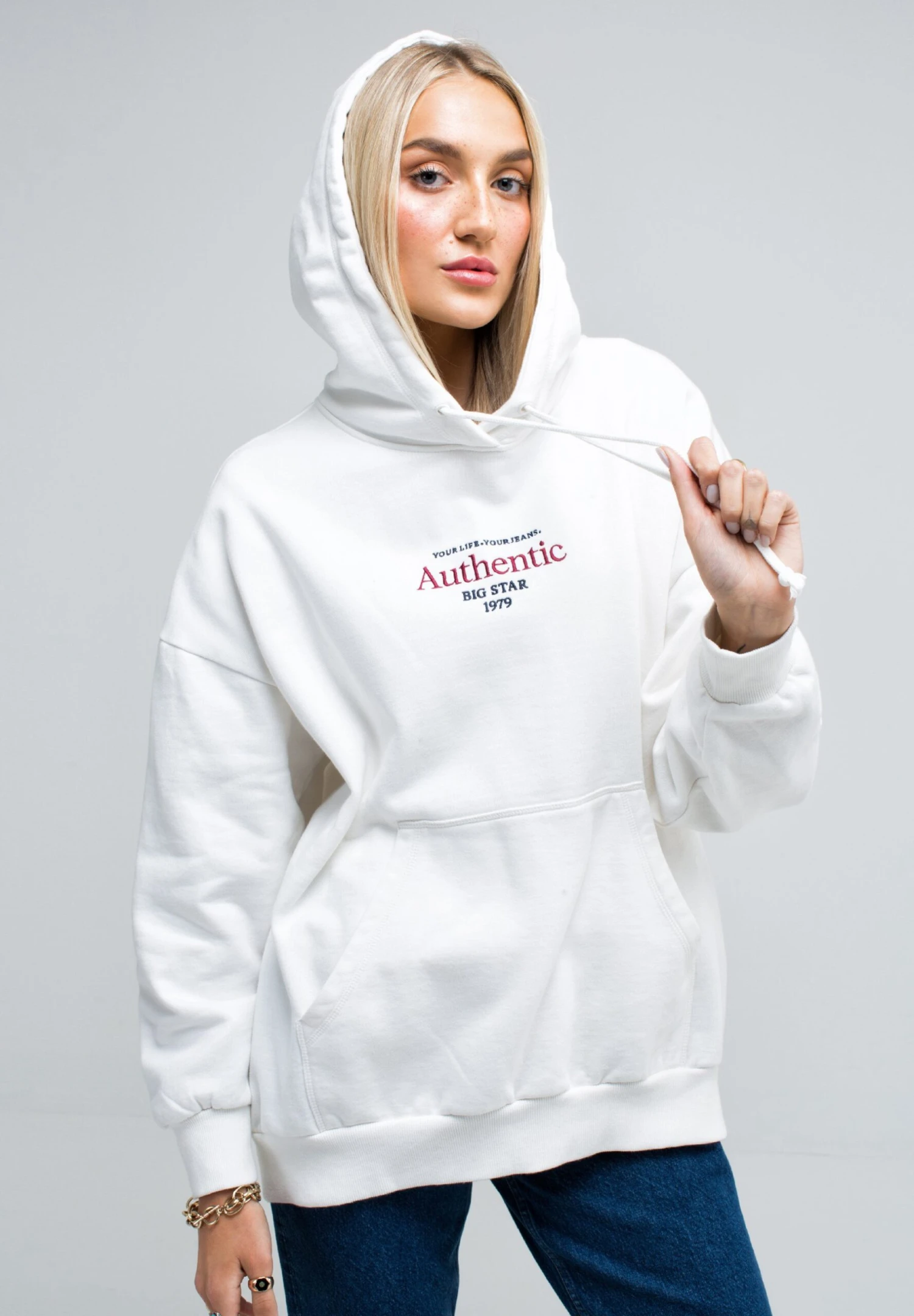 BIG STAR Gladdena - Felpa Con Cappuccio - Weiß 1 BIG STAR Gladdena - Felpa Con Cappuccio - Weiß