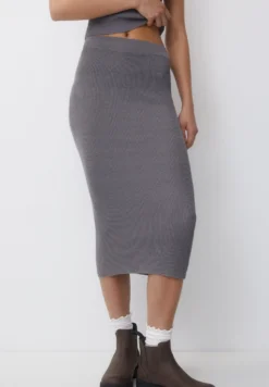 PULL & BEAR Midi- Gonna A Tubino - Dark Grey